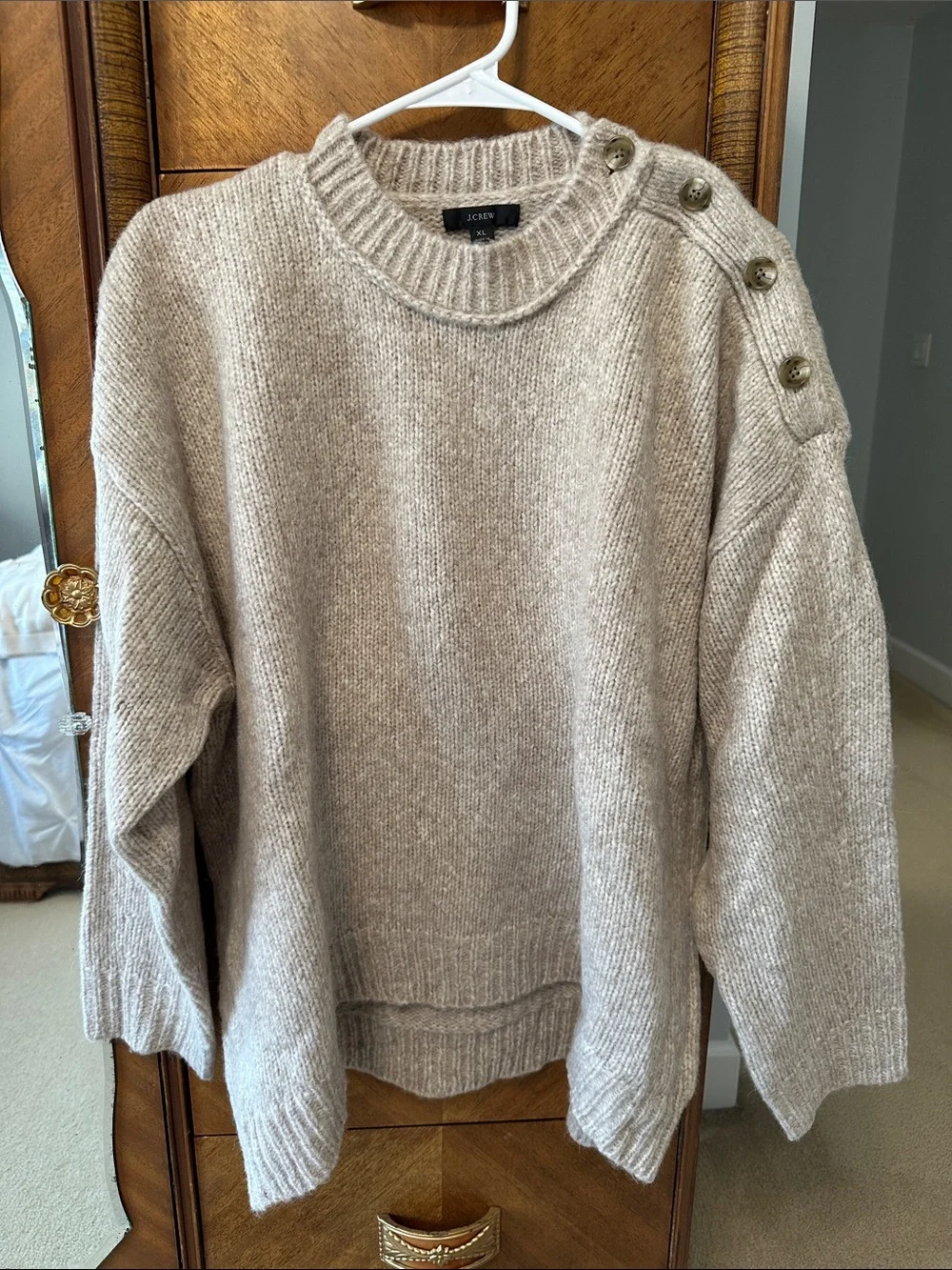 NWT J. Crew Women's Relaxed Crewneck Sweater in Oatmeal